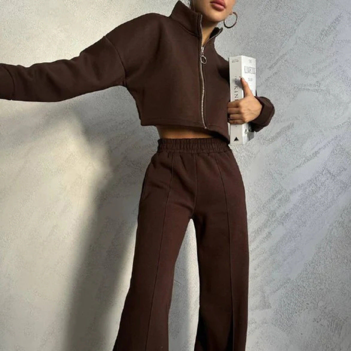 Ensemble Uni Pull à Col Rond et Pantalon Long