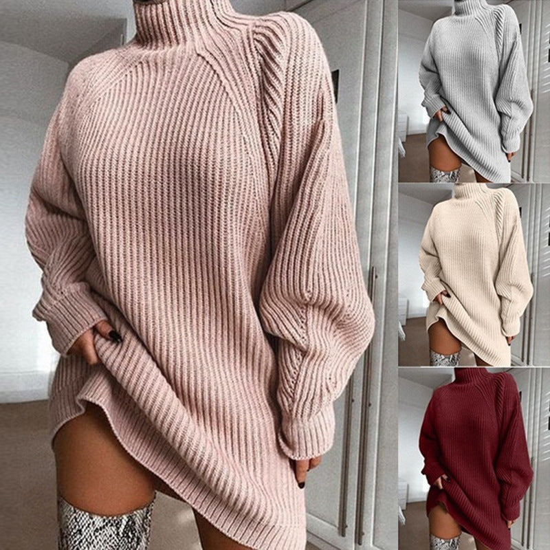 Élodie Robe Pull Col Roulé