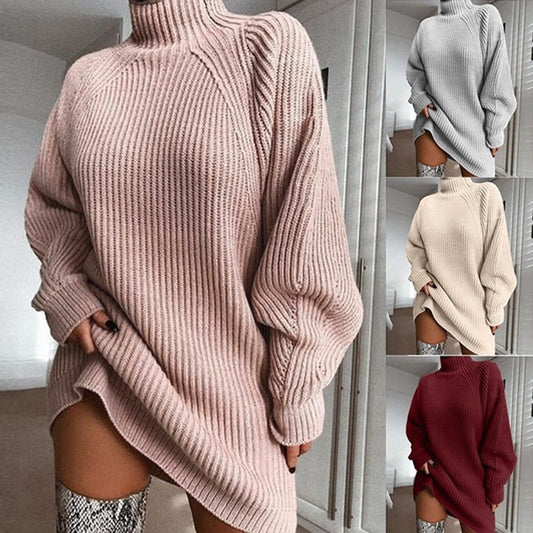 Élodie Robe Pull Col Roulé