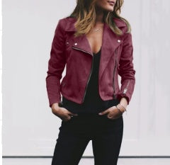 Veste Moto en Daim Synthétique - Style Chic et Élégance Intemporelle