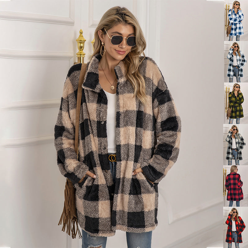 Veste Polaire à Carreaux Colorblock