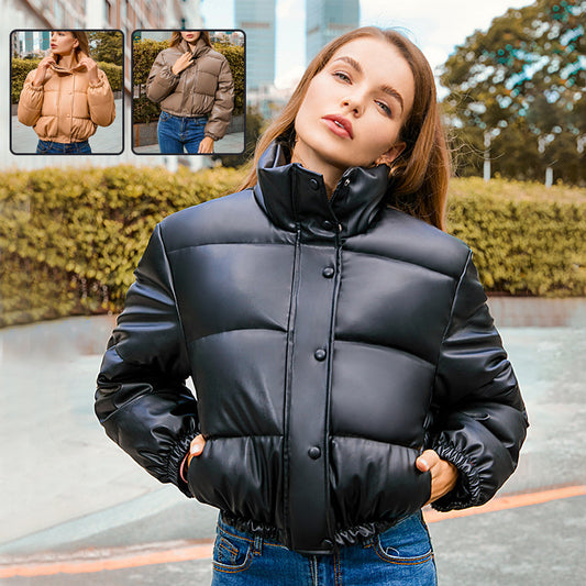Veste Leyna en Cuir - Élégance et Chaleur Hivernale