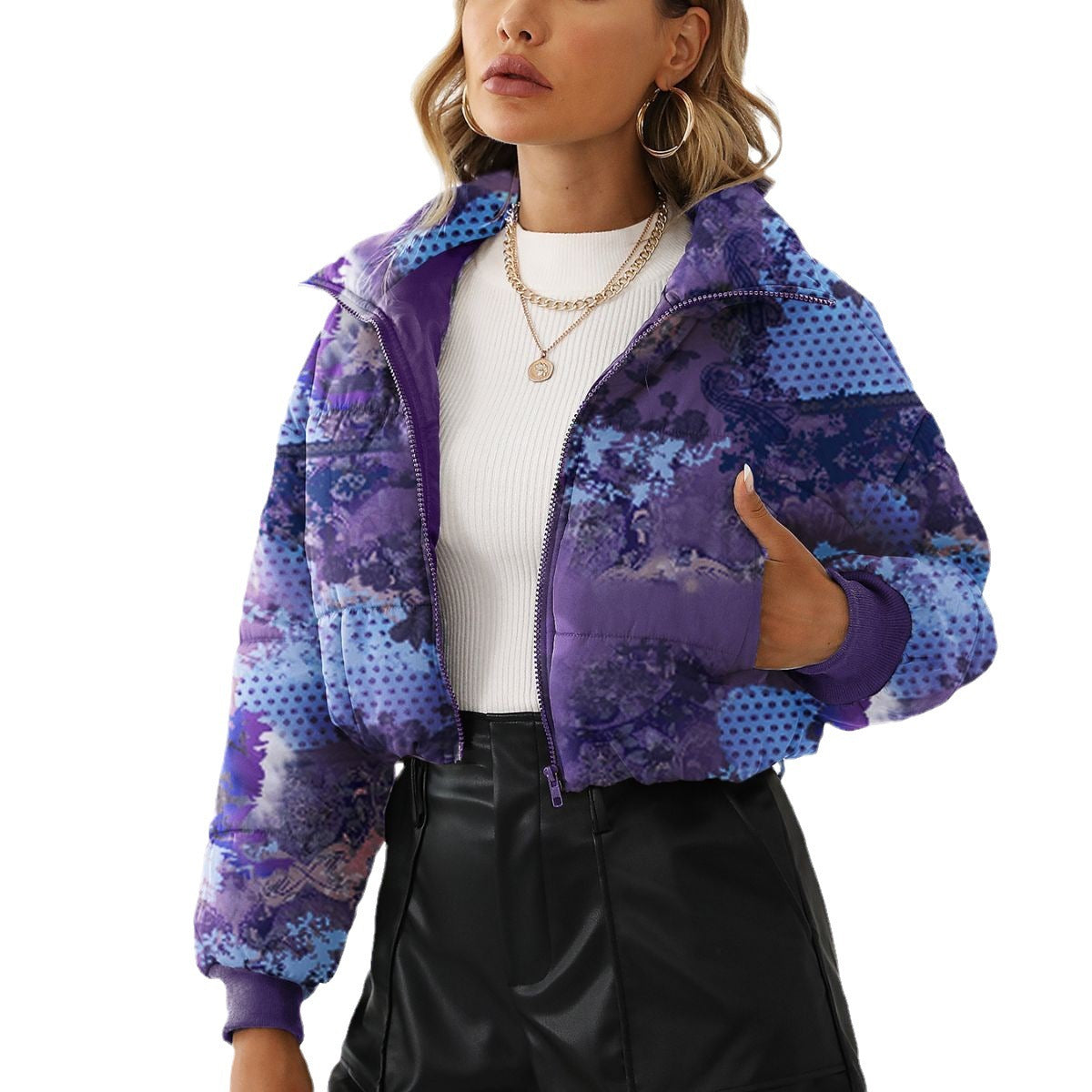 Veste Courte Imprimé – Style Bread Coat