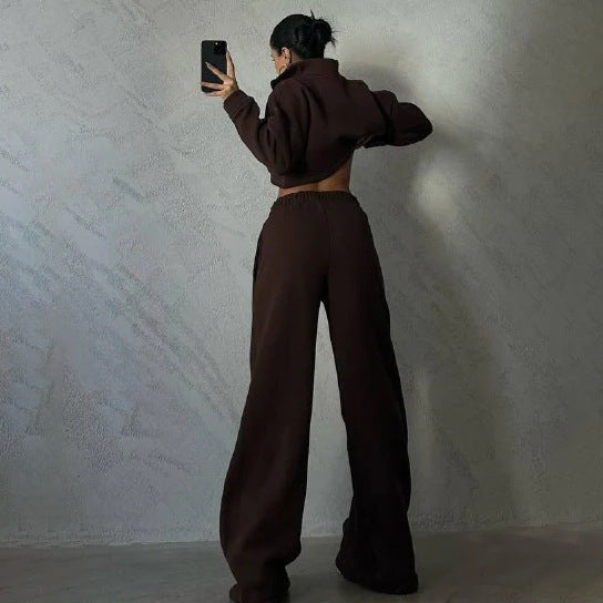 Ensemble Uni Pull à Col Rond et Pantalon Long