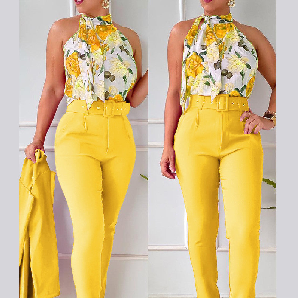 Ensemble Élégant à Motif Fleuri
