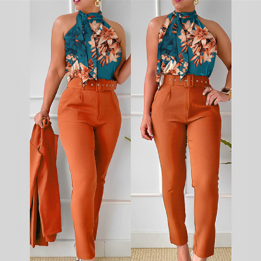 Ensemble Élégant à Motif Fleuri