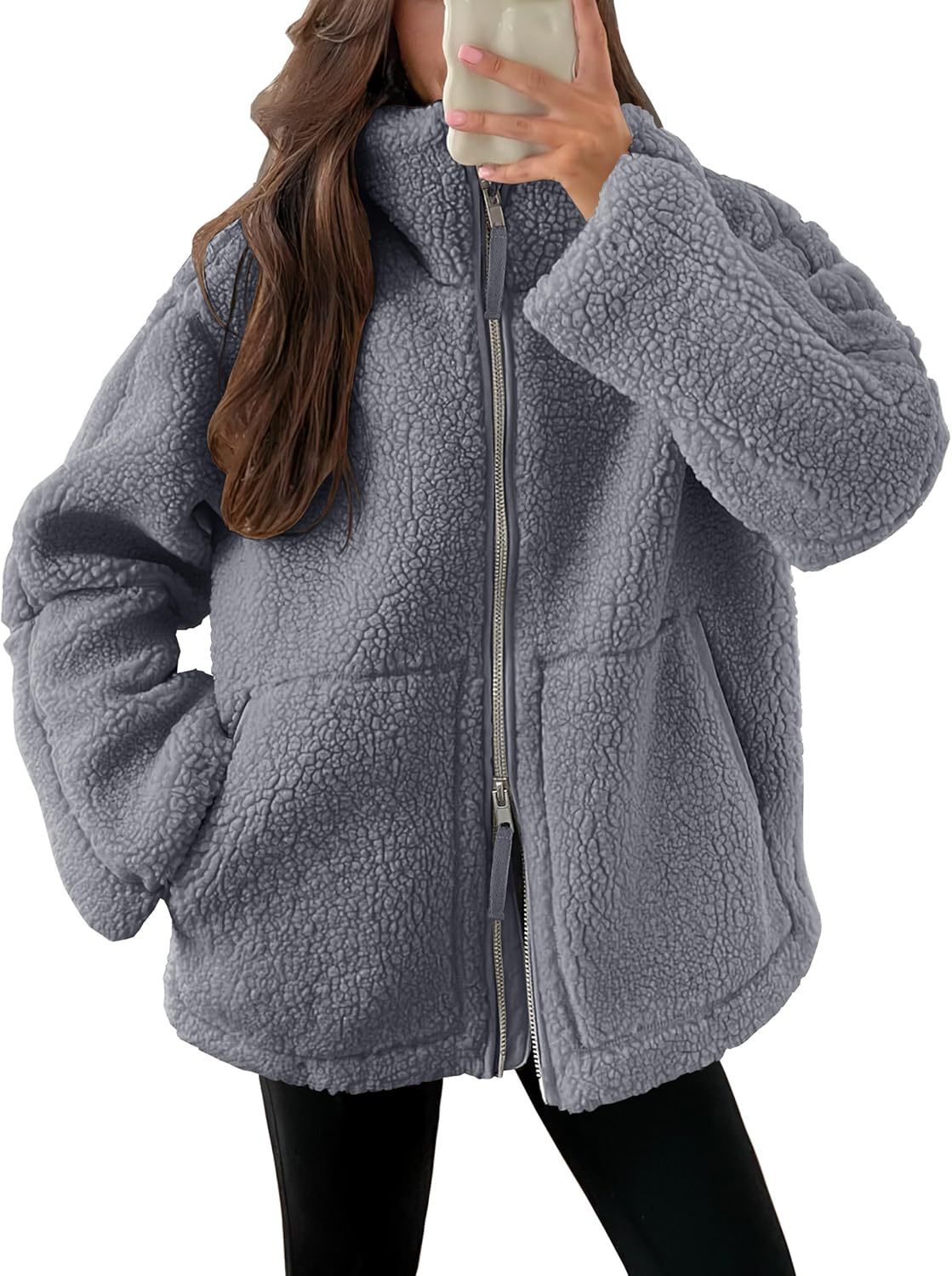 Veste Zip-Up en Laine Mélangée – Élégance et Confort pour l’Hiver