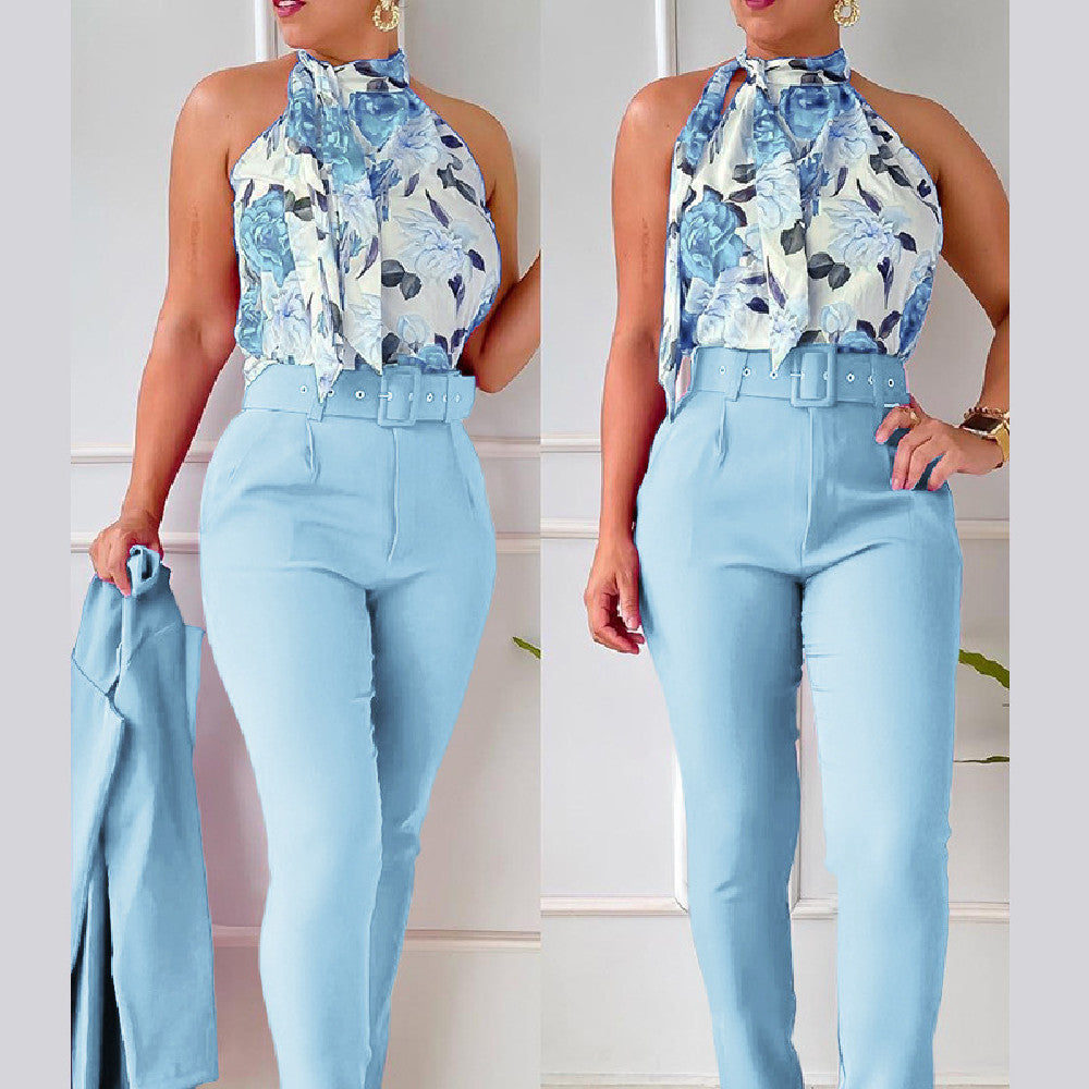 Ensemble Élégant à Motif Fleuri