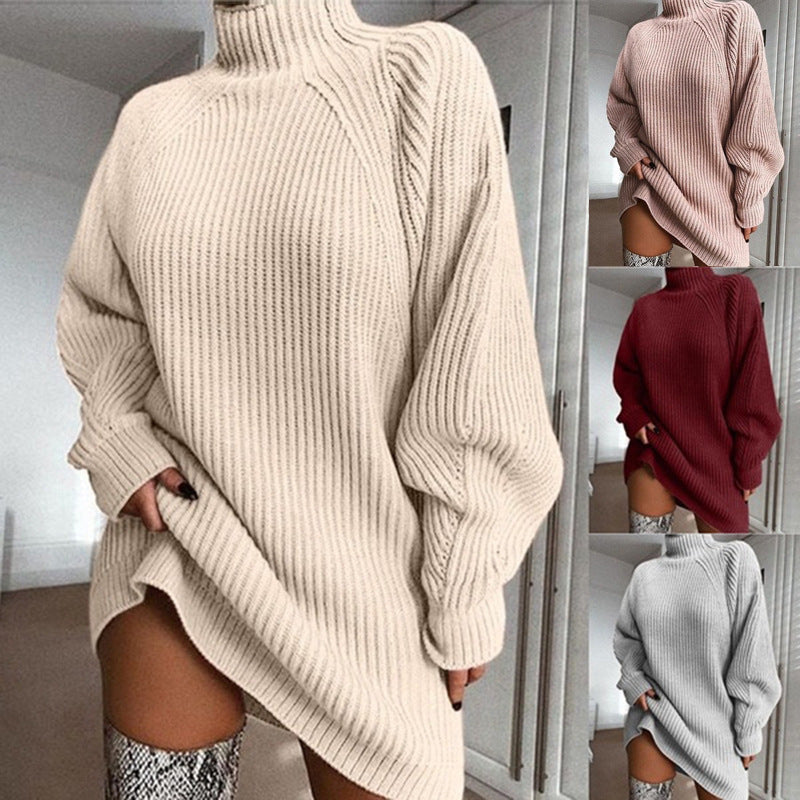 Élodie Robe Pull Col Roulé