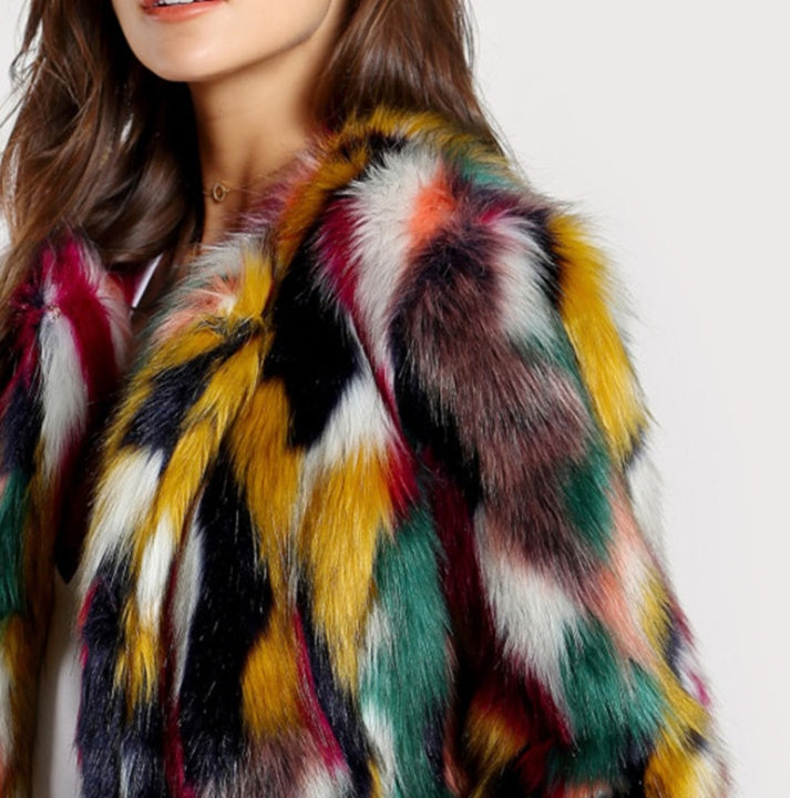 Manteau Fourrure Colorée – Élégance et Confort