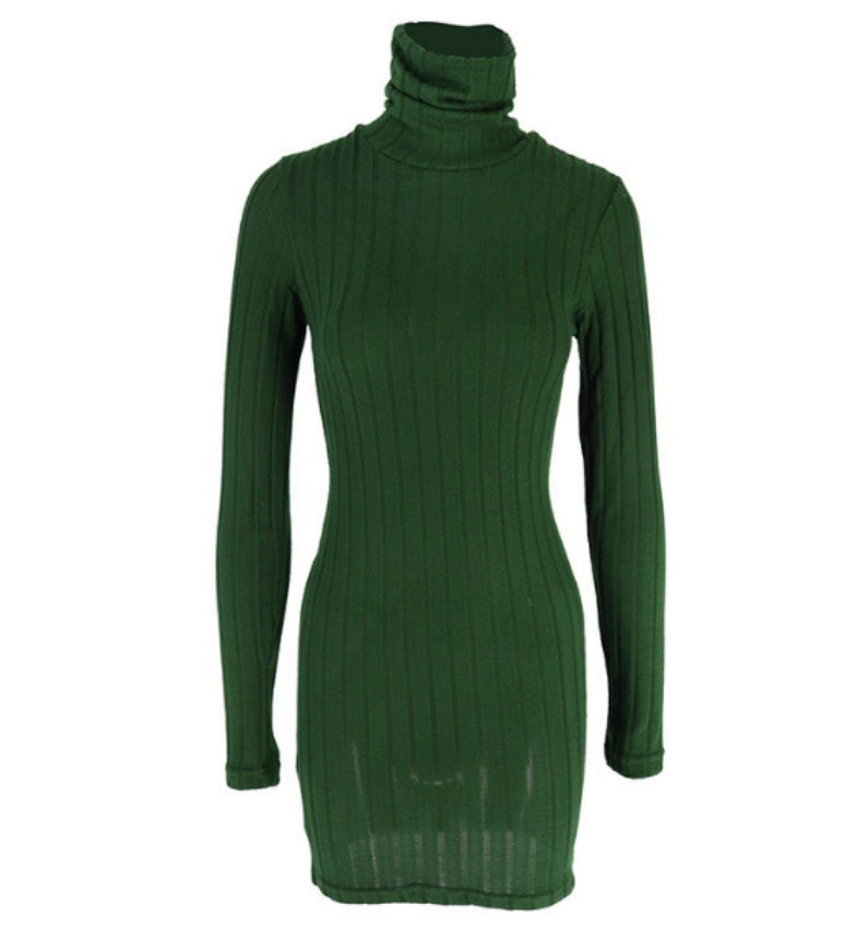 Knitted High Neck Dress – Streetwear Elegance