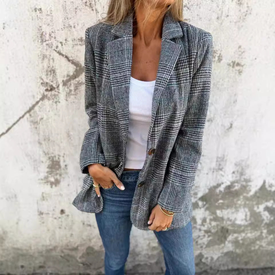 Blazer Rétro – Élégance Intemporelle Décontracté