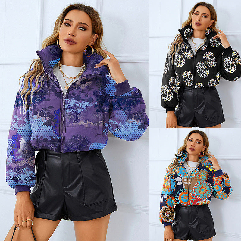 Veste Courte Imprimé – Style Bread Coat
