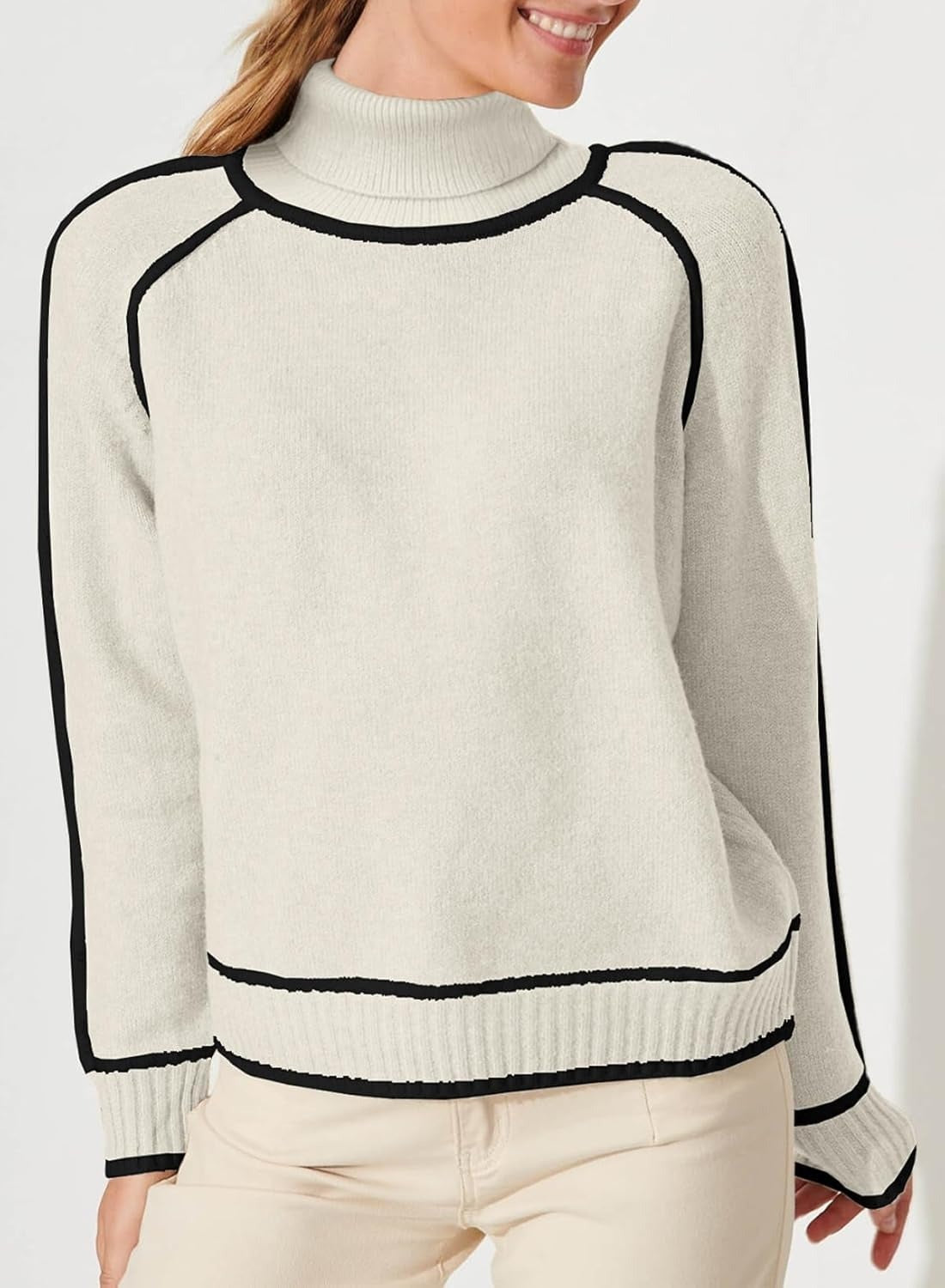 Pull Col Haut en Tricot – Mode Décontractée