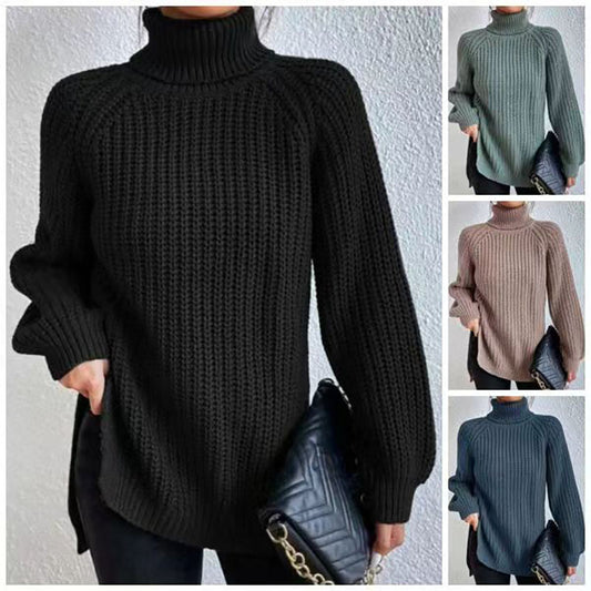 Pull Col Haut Roulé en Laine