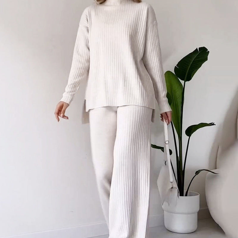 Robe Pull Col Roulé – Ensemble Tricoté Décontracté