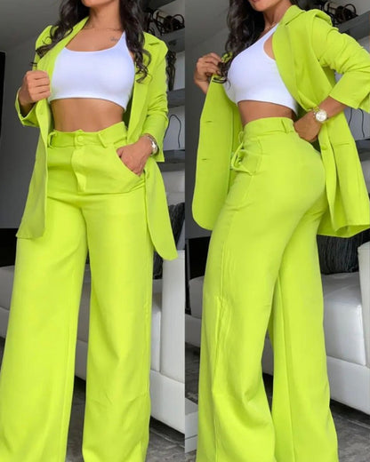 Tailleur Élégance Classique – Ensemble Veste et Pantalon Droit