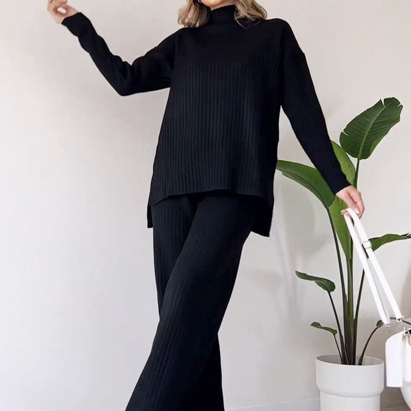 Robe Pull Col Roulé – Ensemble Tricoté Décontracté
