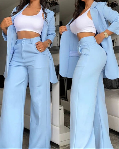 Tailleur Élégance Classique – Ensemble Veste et Pantalon Droit