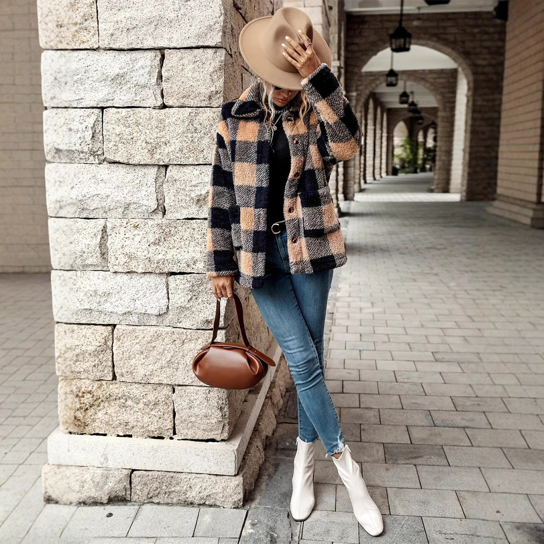 Manteau Plaid Décontracté – Chaleur et Style Réunis