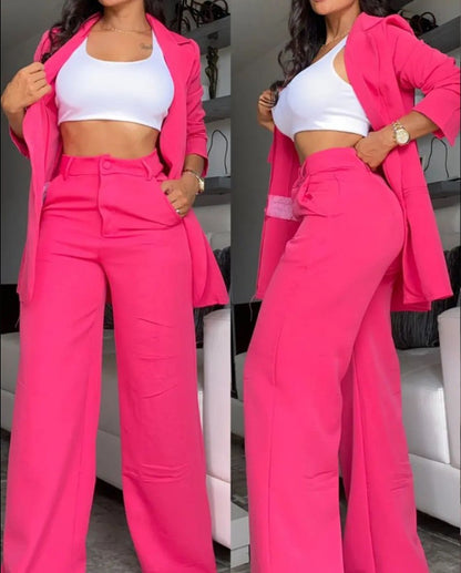 Tailleur Élégance Classique – Ensemble Veste et Pantalon Droit