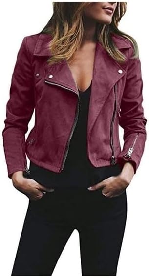 Veste Moto en Daim Synthétique - Style Chic et Élégance Intemporelle
