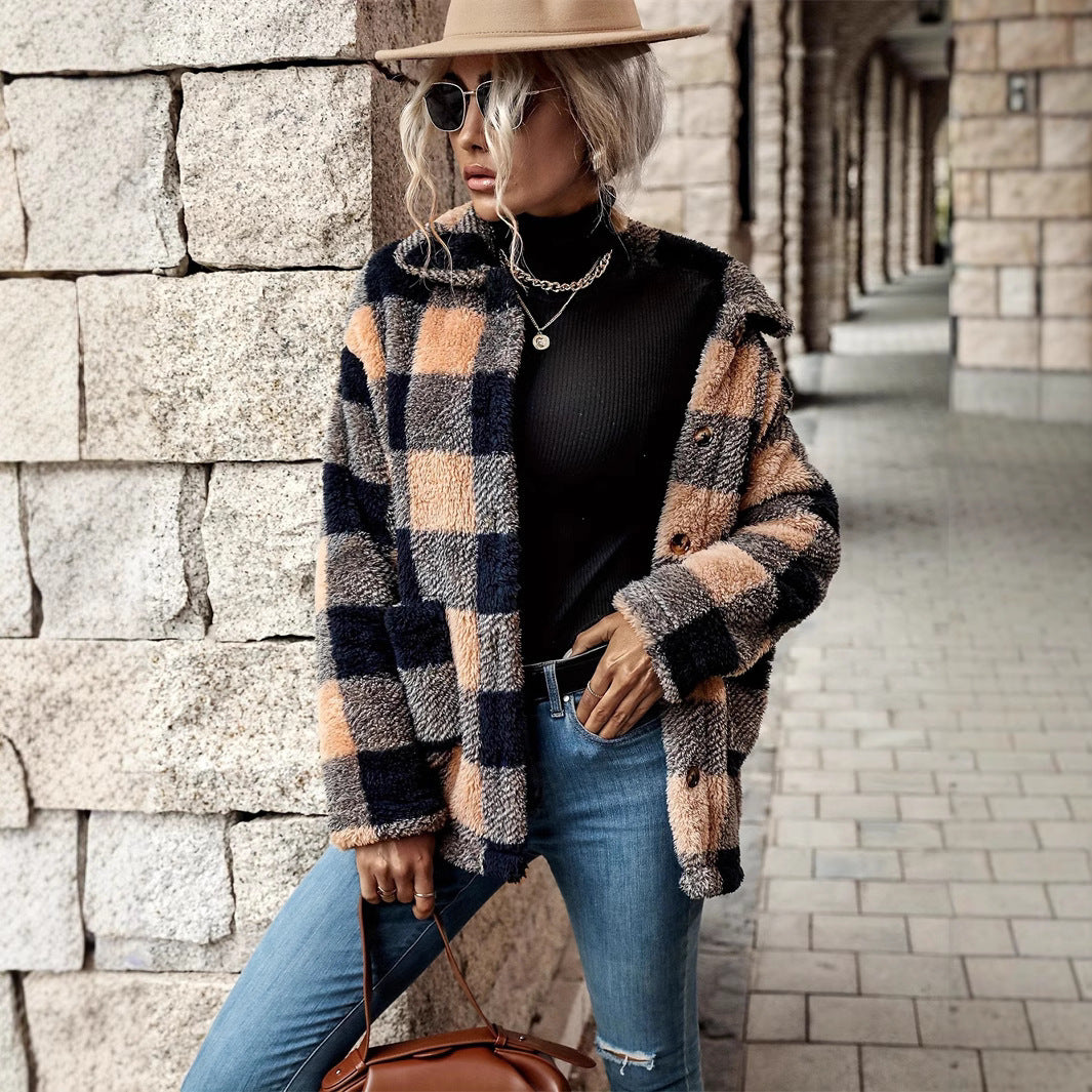 Manteau Plaid Décontracté – Chaleur et Style Réunis
