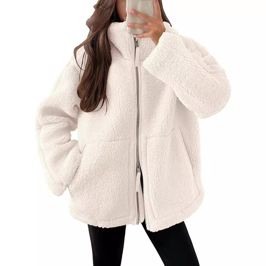Veste Zip-Up  en Laine Mélangée – Élégance et Confort pour l’Hiver