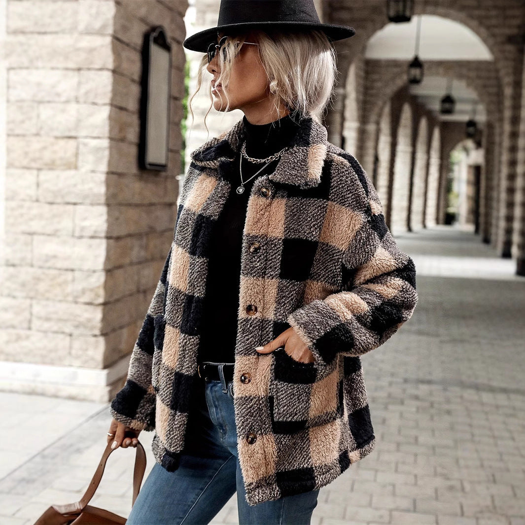 Manteau Plaid Décontracté – Chaleur et Style Réunis