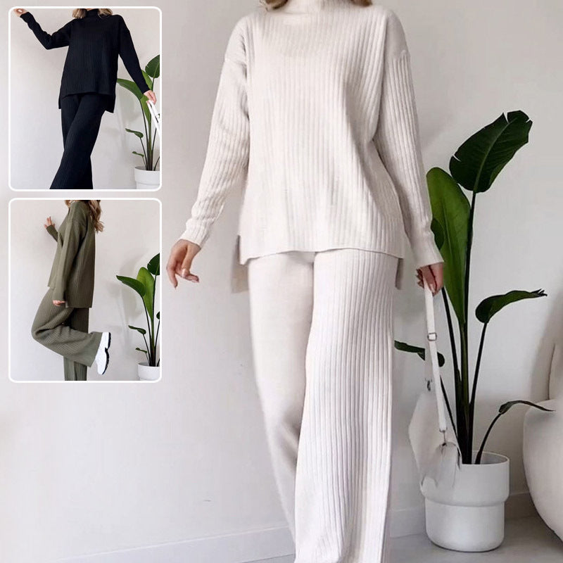 Robe Pull Col Roulé – Ensemble Tricoté Décontracté