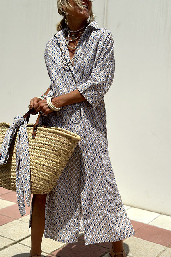 COLEN - ROBE CHEMISE CLASSIQUE RAYÉE À LACETS