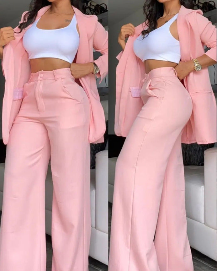 Tailleur Élégance Classique – Ensemble Veste et Pantalon Droit