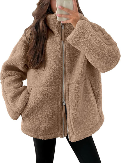 Veste Zip-Up  en Laine Mélangée – Élégance et Confort pour l’Hiver