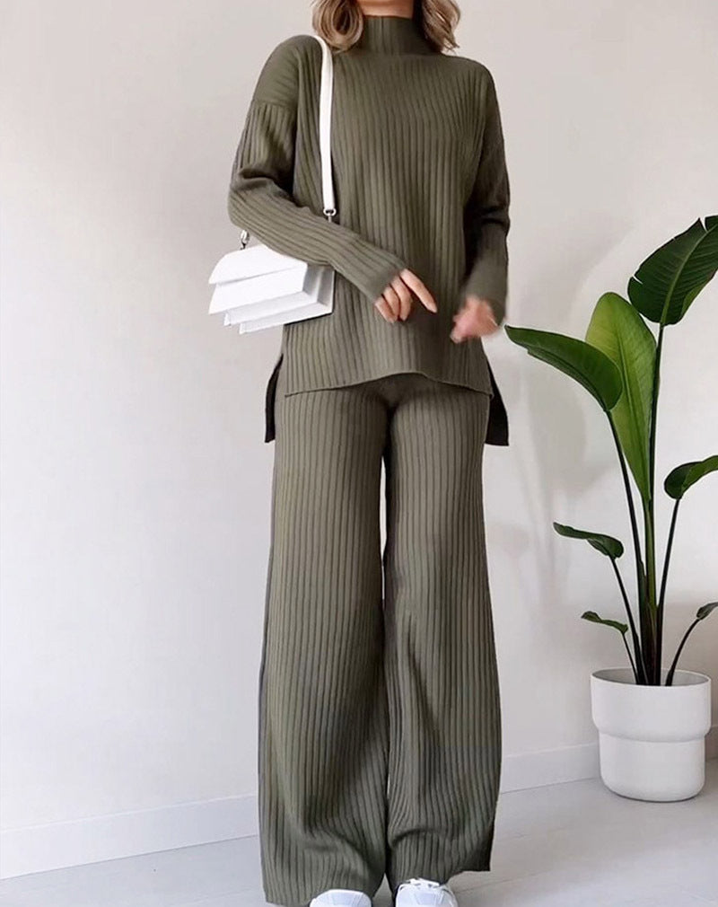 Robe Pull Col Roulé – Ensemble Tricoté Décontracté