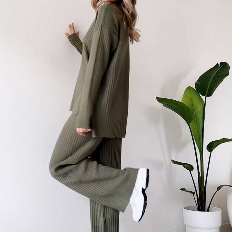 Robe Pull Col Roulé – Ensemble Tricoté Décontracté