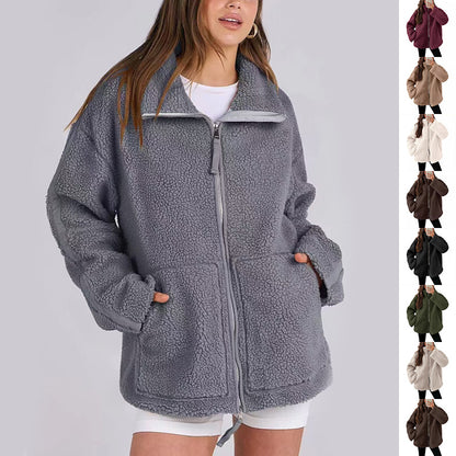 Veste Zip-Up  en Laine Mélangée – Élégance et Confort pour l’Hiver